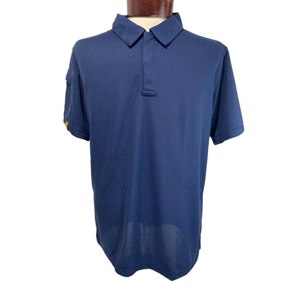 Medium Speed Your Run Mens Navy Blue Moisture Wicking Polo Shirt
